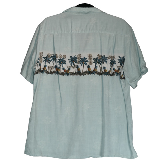 Batik Bay Button Up Shirt Short Sleeve Mens XL Green Palm Trees Tiki Lightweight - Picture 4 of 9